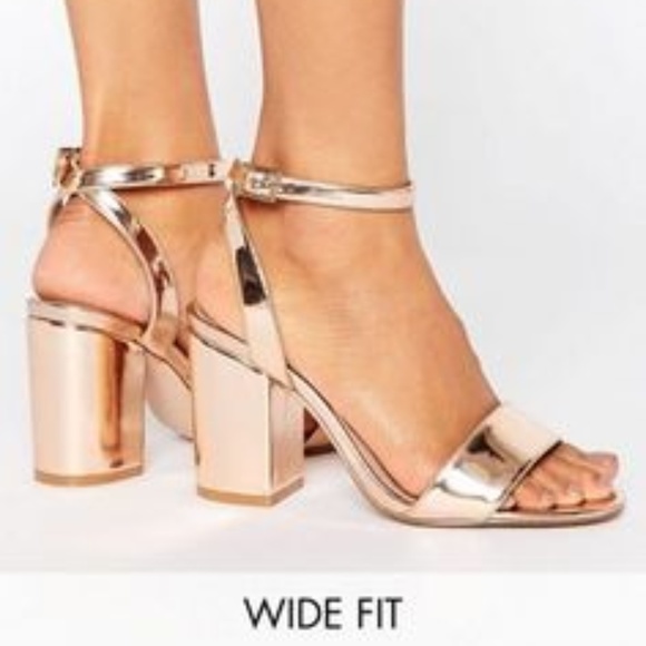 Asos Wide Fit Rose Gold Heels 